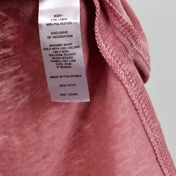 NWT StitchFix Market & Spruce Embroidered Linen Round Neck Tank Pink - Picture 5 of 5